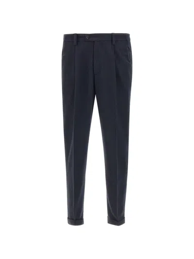 Devore Pleated-detail Trousers In Blue