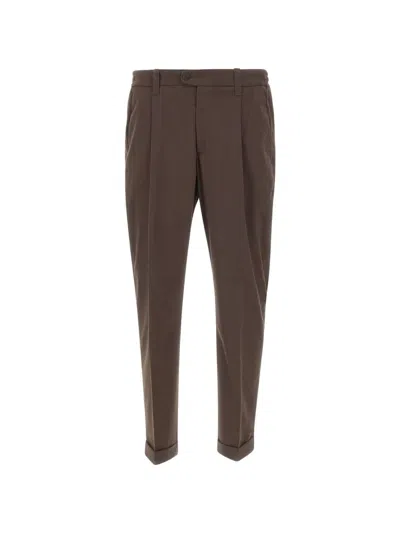 Devore Pleated-detail Trousers In Brown