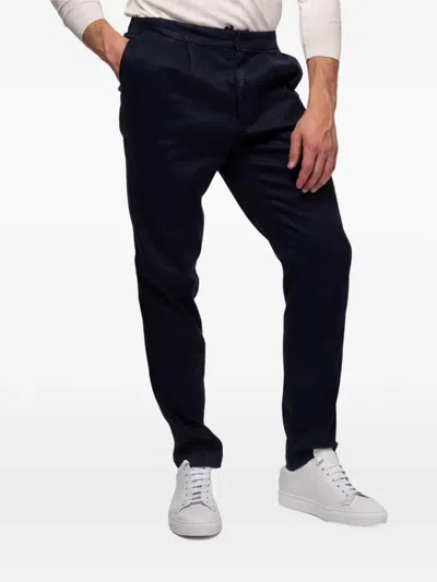 Devore Pleated Elasticated-waistband Trousers In Blue