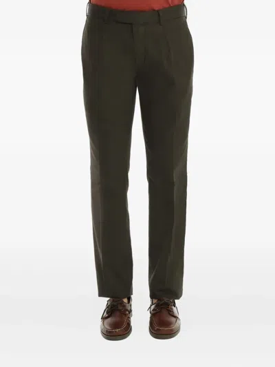 Devore Pleated-front Trousers In Black