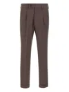 Devore Pleated-front Trousers In Brown
