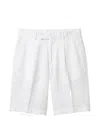 Devore Pleated Pressed-crease Shorts In White