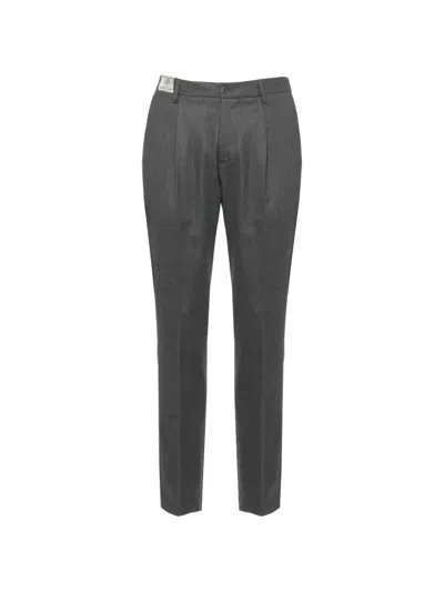 Devore Pleated Straight-leg Trousers In Grey