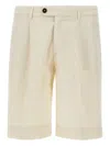 Devore Pleated Tailored Shorts In Neutral