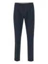 Devore Pleated Trousers In Blue