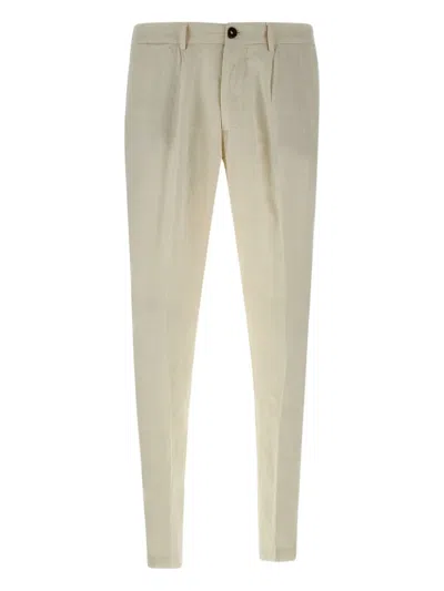 Devore Pleated Trousers In White