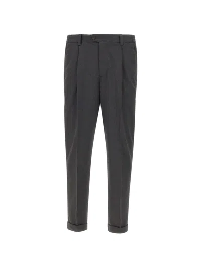 Devore Pleated Trousers In Gray