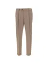 Devore Pleated Trousers In Neutral