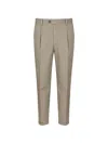 Devore Pleated Turned-up Trousers In Gray
