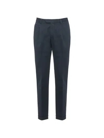 Devore Pleated Turn-up Trousers In 블루