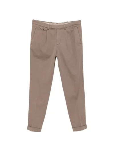 Devore Pleated Turn-up Trousers In Neutral