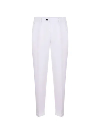 Devore Pleated-detail Cuffed-hem Trousers In Weiss
