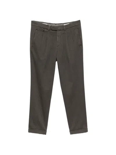 Devore Pleated-waistband Tapered Trousers In Gray