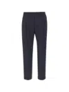 Devore Pleats Flap Wool Trousers In Blue