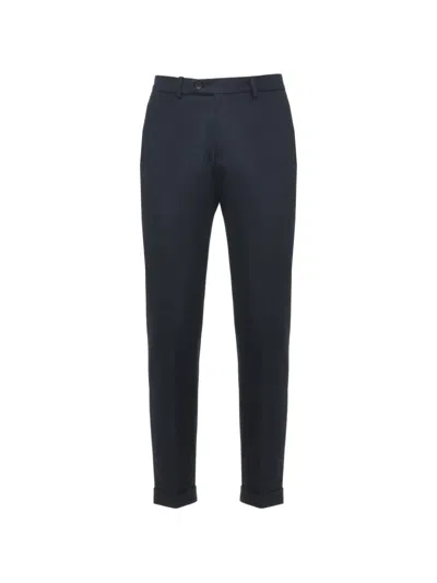 Devore Pressed-crease Turn-up Trousers In Blue