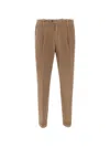Devore Ribbed Trousers In Brown