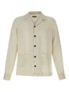 Devore Rick Button-up Linen Shirt In Neutral