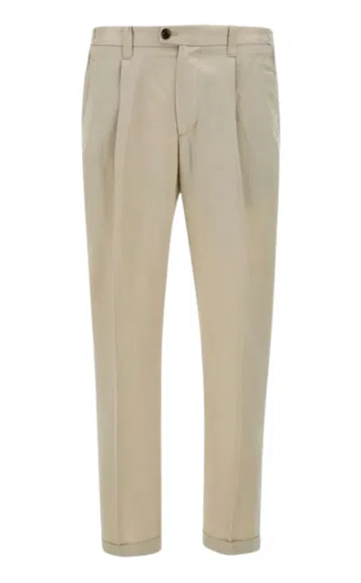 Devore Sand Beige Cotton Trousers
