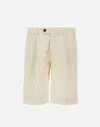 Devore Pleated Tailored Shorts In Neutral