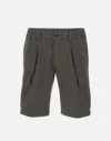 Devore Pleated Cargo Shorts In Gray