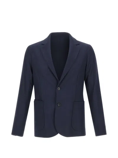Devore Single-breasted Brushed-finish Blazer In Blue