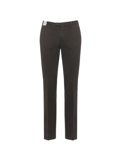 Devore Slim-cut Tailored Trousers In Brown
