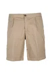 Devore Tailored Beige Bermuda Shorts With Silk In Brown