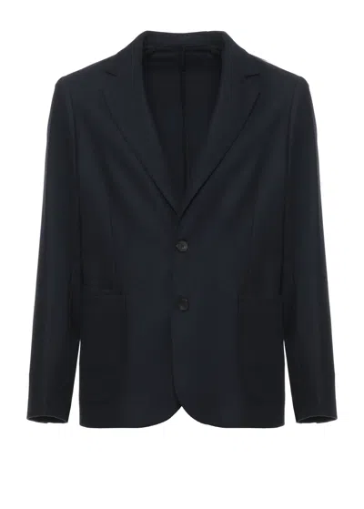Devore Tailored Wool Jacket With Classic Lapel And Button Details In Black