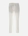Devore Pleated Trousers In White