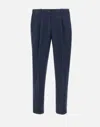 Devore Tailored Pleated Trousers In Blue