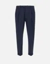 Devore Pleated Trousers In Blue