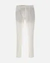 Devore Pleated Tailored Trousers In White