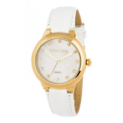 Devota & Lomba White Leather Dress Women's Watch