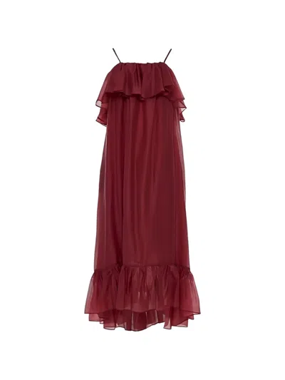 Devotion Aura Square-neck Midi Dress In Red