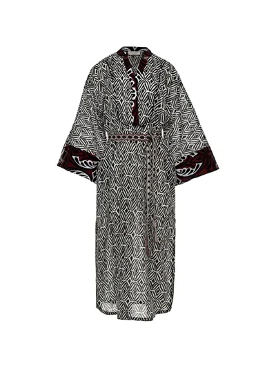 Devotion Breeze Geometric Print Dress In Black