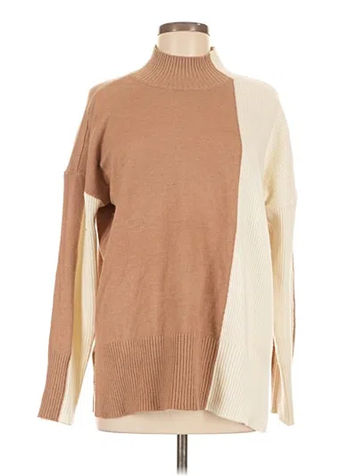 Pre-owned Devotion By Cyrus Long Sleeve Top Brown Turtleneck Tops