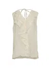 Devotion Elaria Ruffled-neck Blouse In Neutral