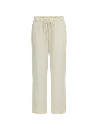 Devotion Elivette Drawstring-waist Trousers In White