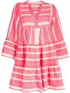 Devotion Ella Zigzag-patterned Short Dress In Pink