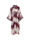 Devotion Freesia Patterned V-neck Dress In White