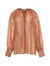 Devotion Gathered Satin Blouse In Multi