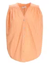 Devotion Iris Metallic-striped Sleeveless Blouse In Orange