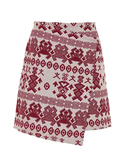 Devotion Lush Patterned Asymmetric Skirt In Multi