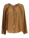 Devotion Magic Metallic-striped Blouse In Brown