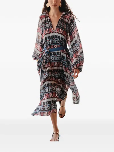 Devotion Patterned Midi Dress In Multi
