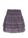 Devotion Clond Ruffled Patterned Mini Skirt In Multi