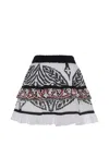 Devotion Ruffled Patterned Skirt In White