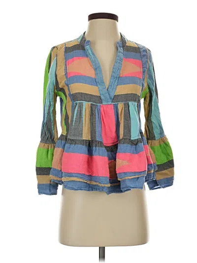 Pre-owned Devotion Twins 3/4 Sleeve Blouse In Blue