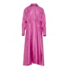 Devotion Twins Agios Nikias Cotton Sateen Shirt Dress In Violet In Purple