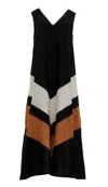 Devotion Twins Ammoudi Linen Maxi Dress In Multi In Multi